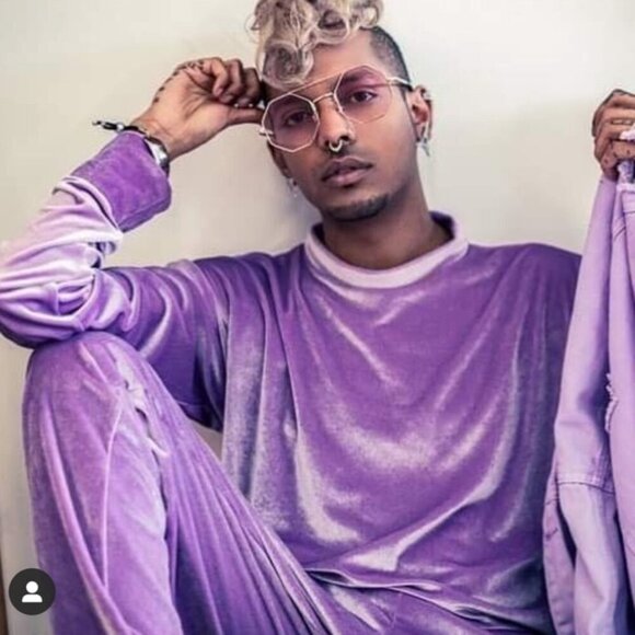 Laina Rauma Velour Leisure Lounge Jogger Sweatpants Cotton Candy Clouds | Size M - Picture 15 of 15